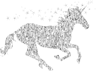 Gemstone Magical Unicorn Silhouette