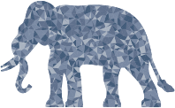 Polygonal Elephant Silhouette