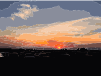 American sunset in the summer