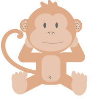Cartoon monkey without his banana