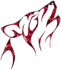 Vermilion Tribal Wolf No Background