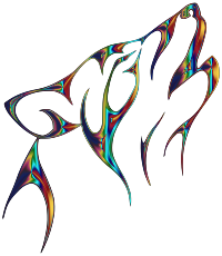 Psychedelic Tribal Wolf No Background