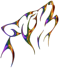 Prismatic Tribal Wolf No Background