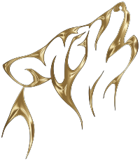 Polished Copper Tribal Wolf No Background
