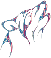 Iridescent Chrome Tribal Wolf No Background