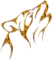Golden Ember Tribal Wolf No Background