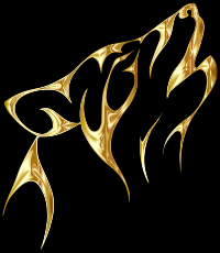 Gold Tribal Wolf