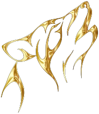 Gold Tribal Wolf No background