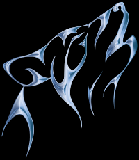 Cobalt Steel Tribal Wolf