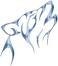 Cobalt Steel Tribal Wolf No Background