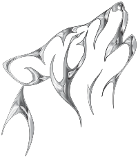 Chrome Tribal Wolf No Background