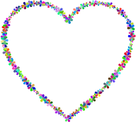 Prismatic Floral Heart Outline