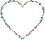 Prismatic Floral Heart Outline 2