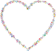 Prismatic Floral Heart Outline 3