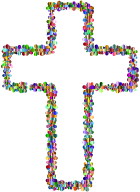 Floral Cross Outline 3