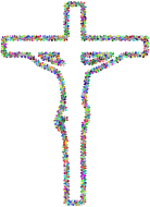 Prismatic Floral Crucifix Outline