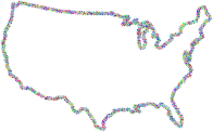 Prismatic Floral United States Outline