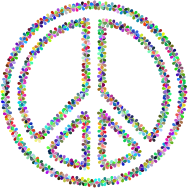 Prismatic Floral Peace Sign Outline