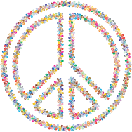 Prismatic Floral Peace Sign Outline 2