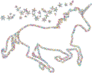 Prismatic Floral Magical Unicorn Outline 2
