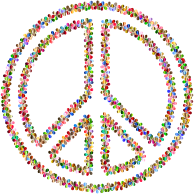 Prismatic Floral Peace Sign Outline 3 No Background