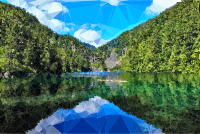 Low Poly Azure Corundum Lake