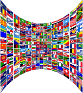 World Flag Buttons Perspective