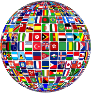 World Flag Buttons Globe