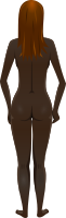 Young lady (dark skin, naked, brown hair)