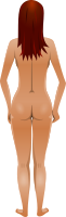 Young lady (light skin, naked, red hair)