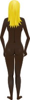 Young lady (dark skin, naked, blonde hair)