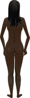 Young lady (dark skin, naked, black hair)