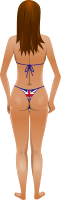 Young lady (light skin, flag bikini, brown hair)