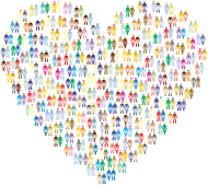 Prismatic Human Cooperation Heart 2 No Background