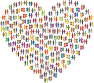 Prismatic Human Cooperation Heart 3 No Background