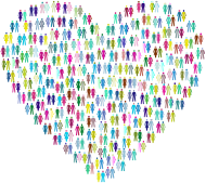 Prismatic Human Cooperation Heart 4 No Background