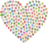 Prismatic Human Cooperation Heart 5 No Background