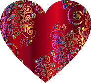 Prismatic Floral Flourish Heart