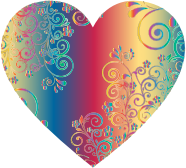Prismatic Floral Flourish Heart 10