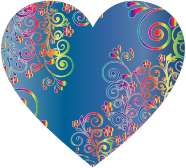 Prismatic Floral Flourish Heart 14