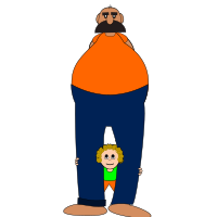 Vovo gigante e seu neto