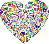 Low Poly Shattered Chromatic Heart