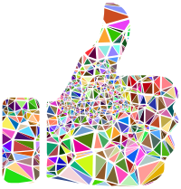 Low Poly Shattered Thumbs Up