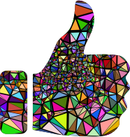 Low Poly Shattered Thumbs Up With Background