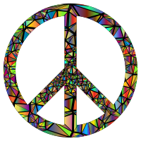 Low Poly Shattered Peace Sign