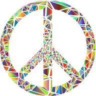 Low Poly Shattered Peace Sign No Background