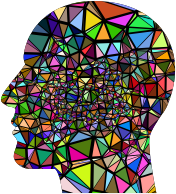 Low Poly Shattered Man Head Silhouette