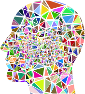 Low Poly Shattered Man Head Silhouette No Background