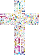 Low Poly Stained Glass Cross 2 No Background