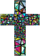 Low Poly Stained Glass Cross 3
